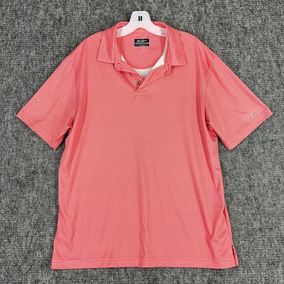 Ben Hogan Shirt Mens Large‎ Red Check Performance Tech Golf Polo Clubhouse Links - Picture 1 of 7